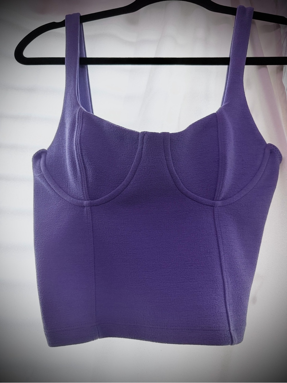 Zara Purple Bustier Crop Tank Top